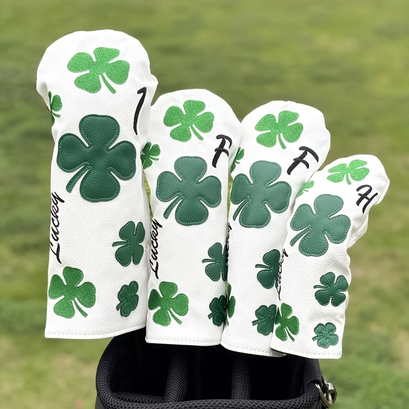 Golf Equipment Storage - Stylish Clover Golf Club Head Covers