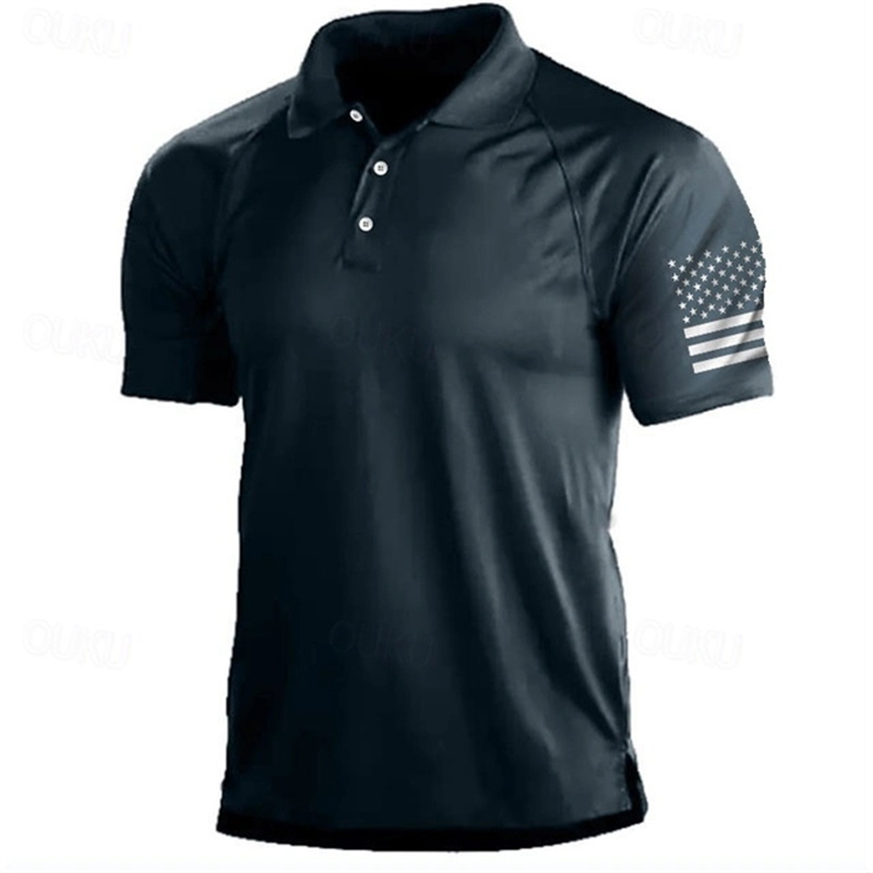 Golf Equipment Brands - 3D Print USA Flag Pattern Polo